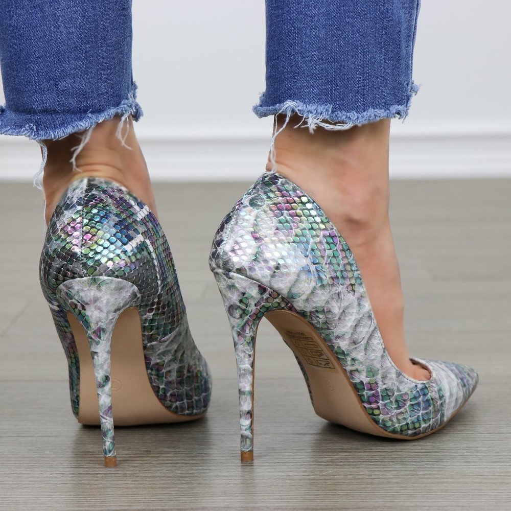 Mermaid Print Pointy Toe Sexy High Heel - Picture 6 of 8